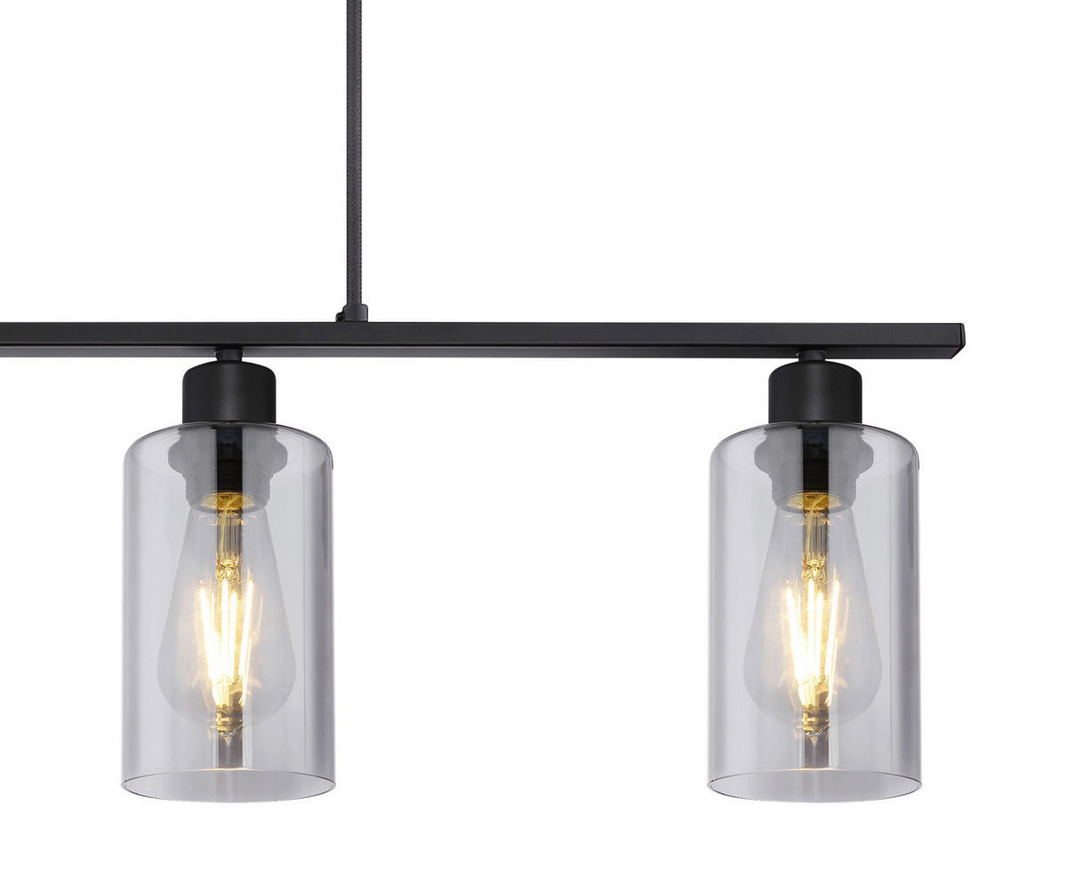 HÄNGLAMPA 98/10/120 cm  - svart, Basics, metall/glas (98/10/120cm) - Globo