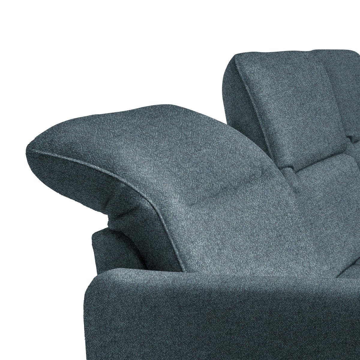 ECKSOFA Blau Flachgewebe  - Blau/Schwarz, KONVENTIONELL, Textil/Metall (254/190cm) - Livetastic