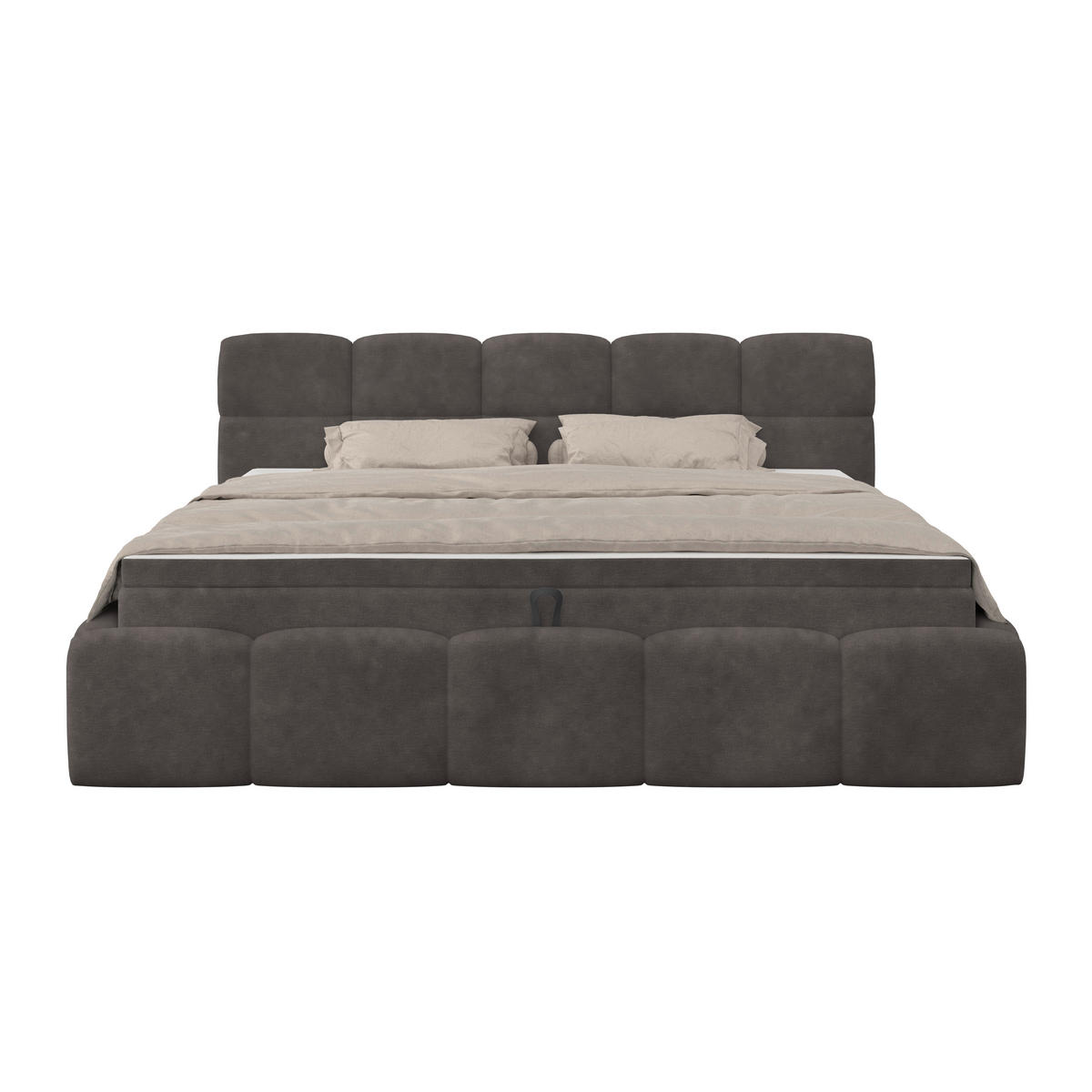 POLSTERBETT 160/200 cm,  in Anthrazit, Matratze, Bettkasten, H3 = fest  - Anthrazit/Schwarz, Trend, Kunststoff/Textil (160/200cm)