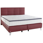 BOXSPRINGBETT 180/200 cm  in Bordeaux  - Chromfarben/Bordeaux, KONVENTIONELL, Leder/Textil (180/200cm) - Novel
