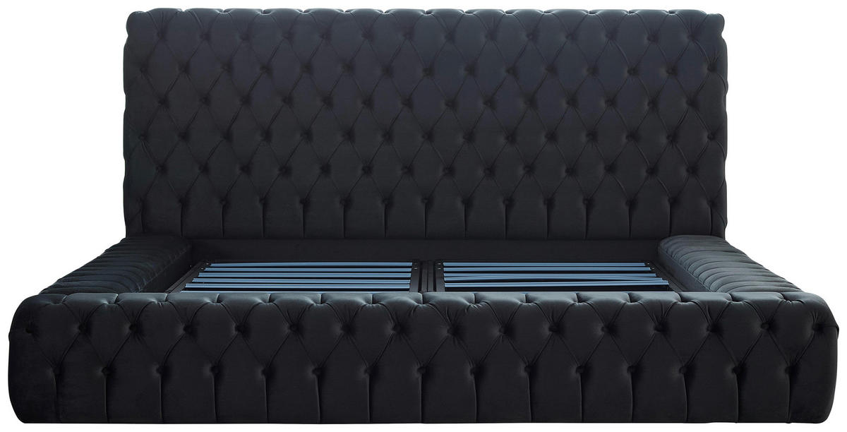 POLSTERBETT 180/200 cm  in Grau  - Blau/Grau, Modern, Kunststoff/Textil (180/200cm) - Livetastic