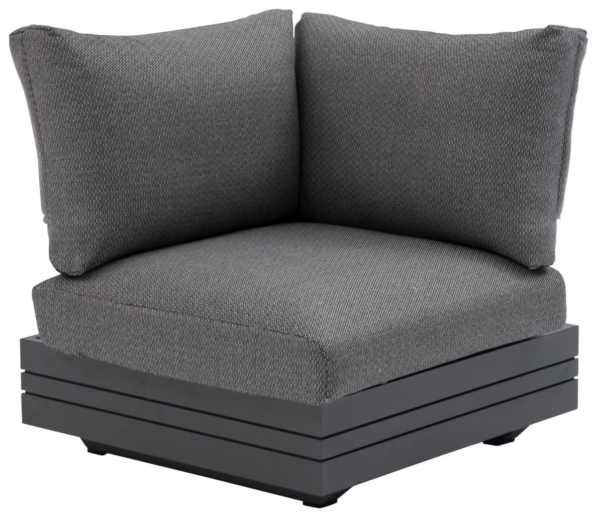 LOUNGEECKTEIL - Dunkelgrau/Graphitfarben, Design, Textil/Metall (74/76/68cm) - Zebra 