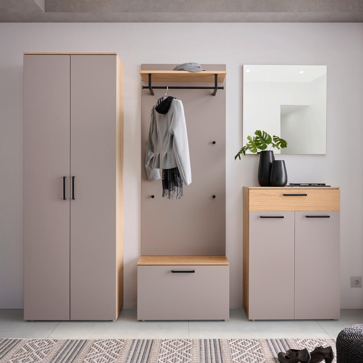 SCHUHSCHRANK  in 68/100/29 cm  - Wildeiche/Silberfarben, Design, Holzwerkstoff/Kunststoff (68/100/29cm) - Moderano