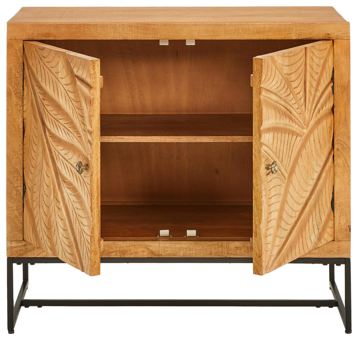 KOMMODE  in 85/75/40 cm  - Goldfarben/Schwarz, Natur, Holz/Metall (85/75/40cm) - Livetastic