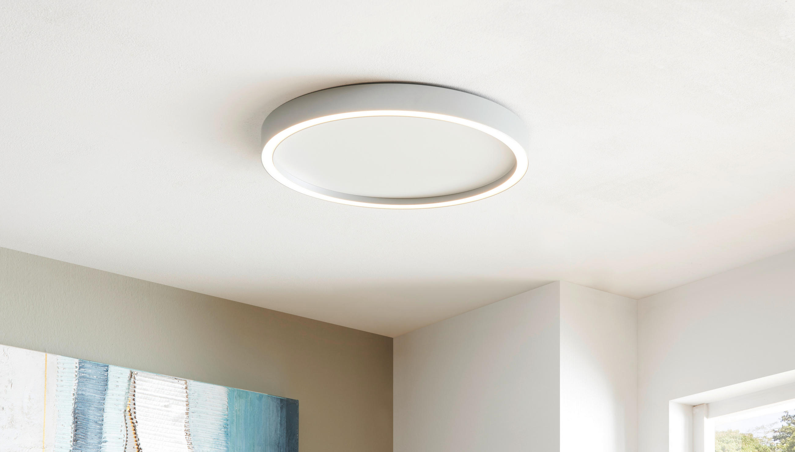 LED-DECKENLEUCHTE Aura  Smart 40/4 cm   - Weiß, Basics, Metall (40/4cm) - BOPP
