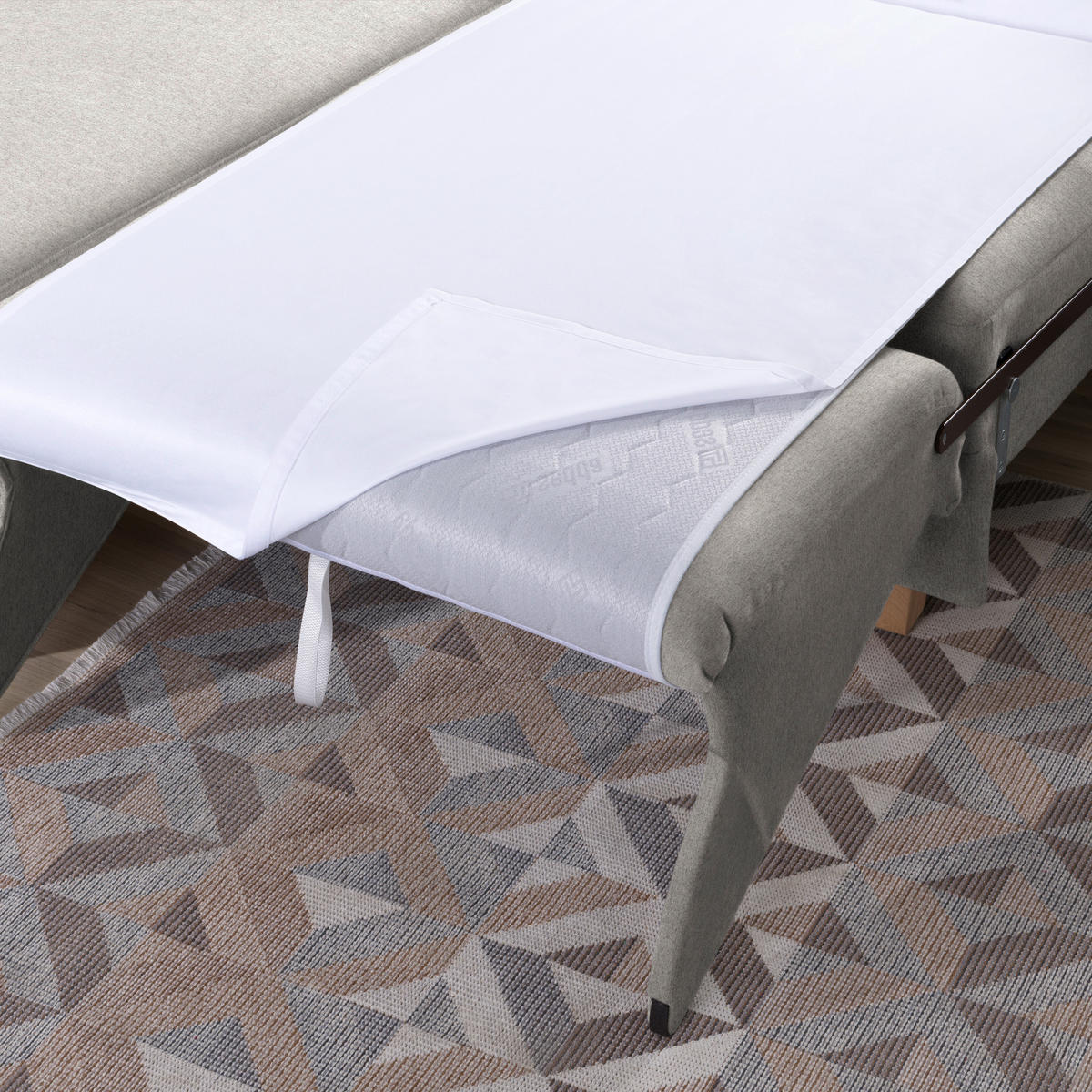 ECKSOFA in Flachgewebe Ecru  203/261 cm  - Ecru/Eichefarben, KONVENTIONELL, Holz/Textil (203/261cm) - Sedda