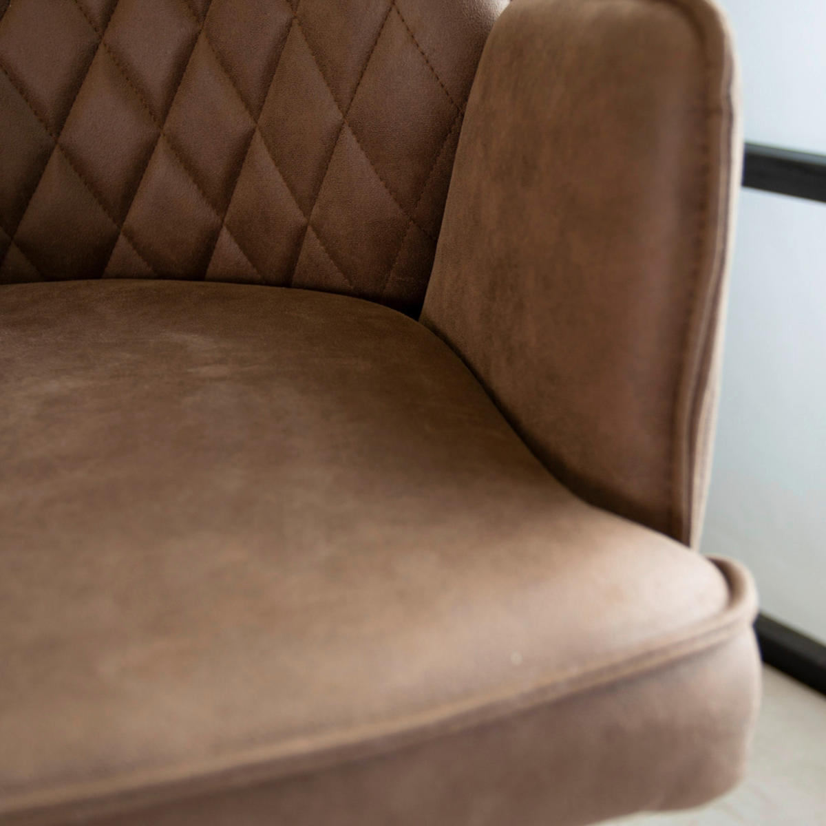 BARHOCKER Mikrofaser Taupe  - Taupe/Schwarz, KONVENTIONELL, Textil/Metall (42/114/52cm) - MID.YOU