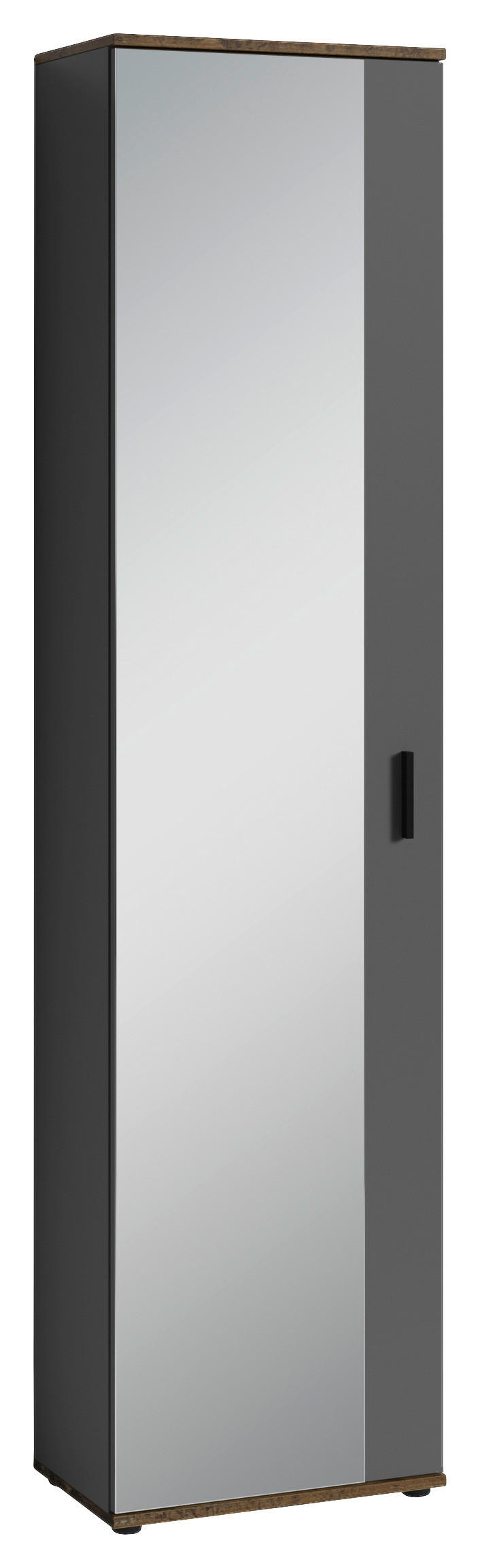 Hochschrank Jakob B: 49 cm Alteiche Dekor/Anthrazit