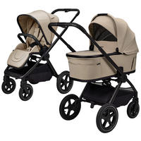 KOMBIKINDERWAGEN  Gio Fold AIR  Sand  - Sandfarben/Schwarz, Basics, Textil/Metall (120/58/92cm) - Moon Edition