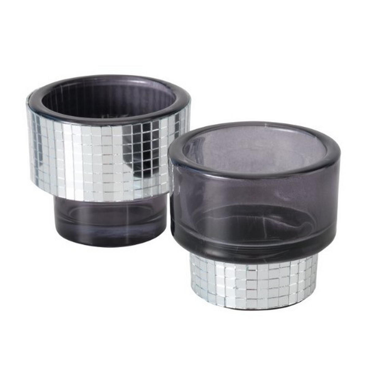 VÄRMELJUSGLAS  - silver/svart, Lifestyle, glas (8,4/7,5cm)