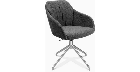 ARMLEHNSTUHL in Aluminium Flachgewebe - Alufarben/Grau, Design, Textil/Metall (58/81,5-84,5/60cm) - Johann Jakob