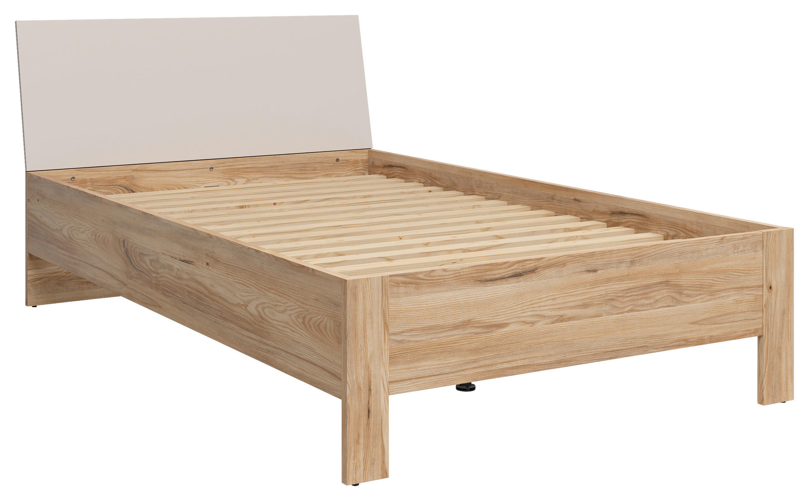 BETT 120/200 cm,  in Eichefarben, Kaschmir,  - Kaschmir/Eichefarben, Basics (120/200cm) - Milino