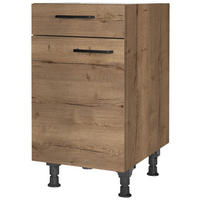 SCHUBKASTENUNTERSCHRANK 45/87/56 cm  in Eiche dunkel  - Eiche dunkel/Schwarz, MODERN, Holzwerkstoff/Metall (45/87/56cm) - Nobilia