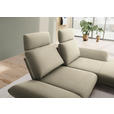 ECKSOFA  in Flachgewebe Beige Rücken echt, Armteilverstellung, Drehsitzfunktion  234/155 cm  - Beige/Schwarz, Design, Textil/Metall (234/155cm) - Dieter Knoll