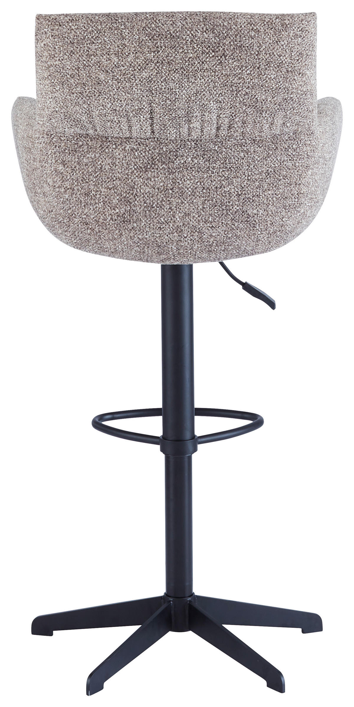 BARHOCKER Leinenoptik Cappuccino Eisen Sitzfläche 360° drehbar, automatische Rückholfunktion  - Schwarz/Cappuccino, Design, Textil/Metall (58/88-112/58cm) - Dieter Knoll