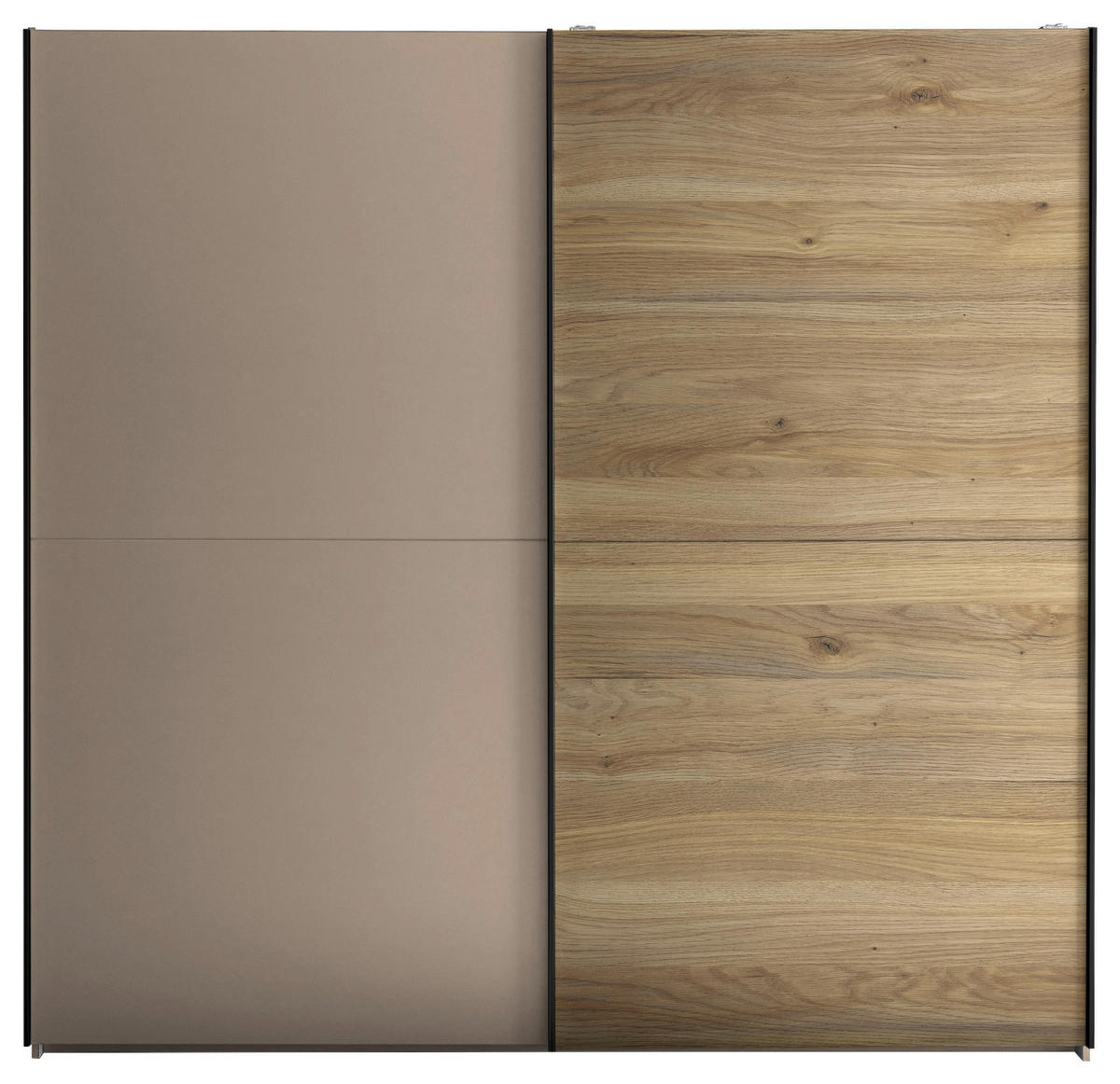 OMARA Z DRSNIMI VRATI, barve hrasta, kašmir  - kašmir/črna, Trend, kovina/leseni material (215/210/60cm) - Hom`in