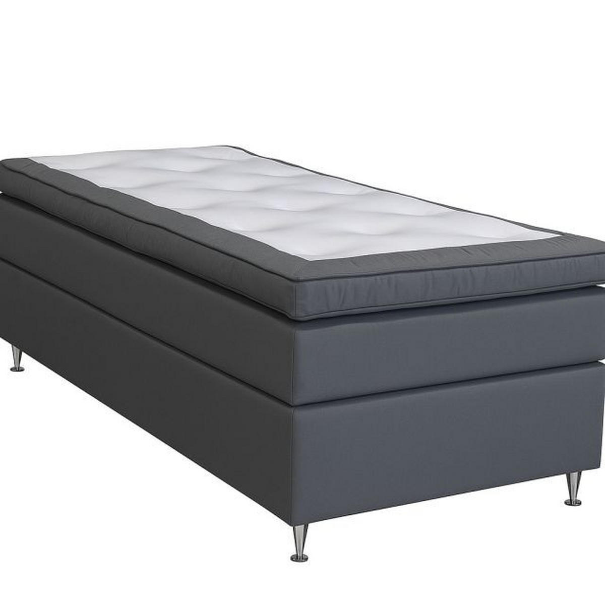 KONTINENTALSÄNG 120/200 cm  i antracit  - aluminiumfärg/antracit, Klassisk, metall/trä (120/200cm) - Cassando