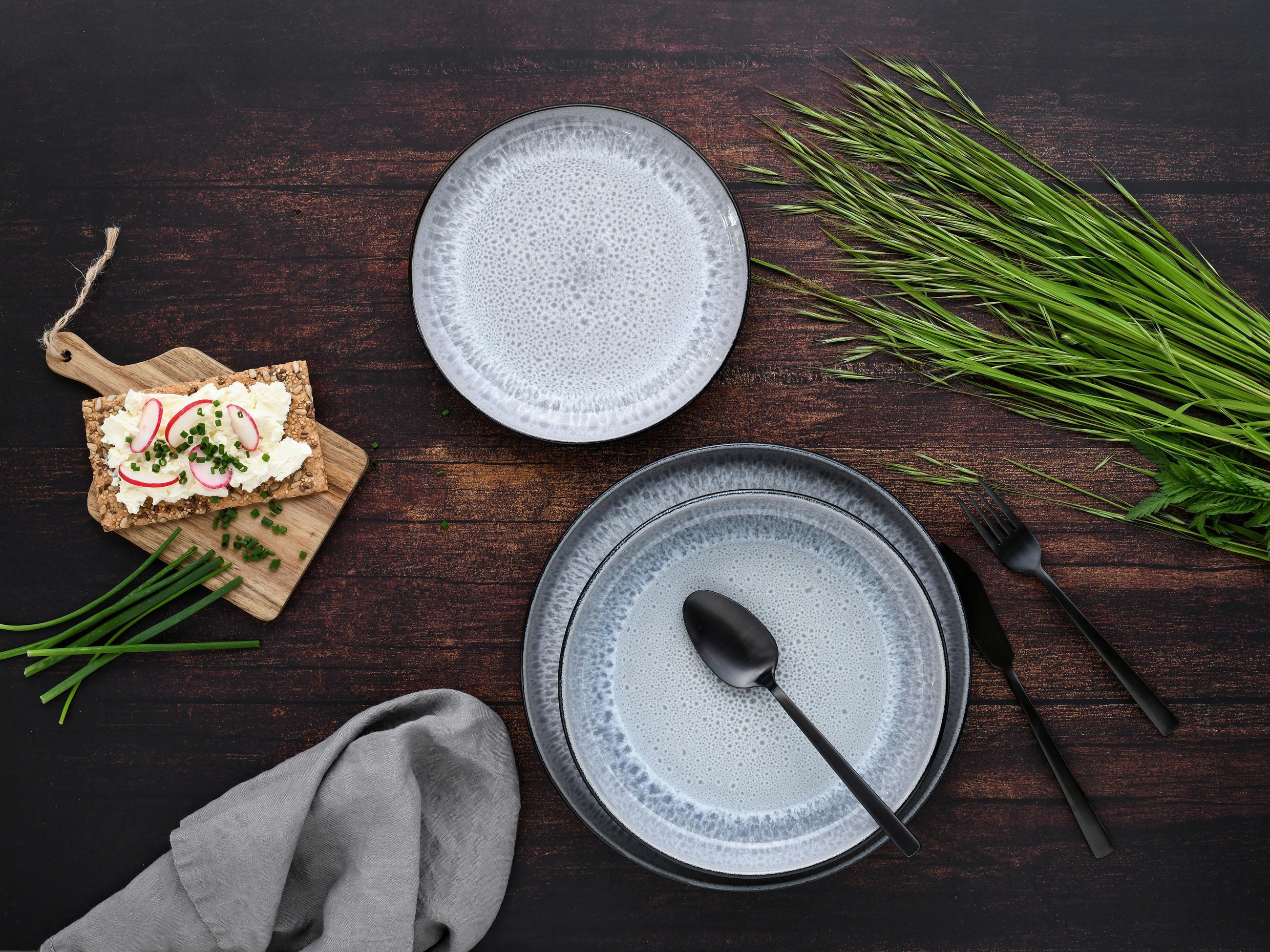 TAFELSERVICE Hellgrau 18-teilig  - Hellgrau, Trend, Keramik - Creatable