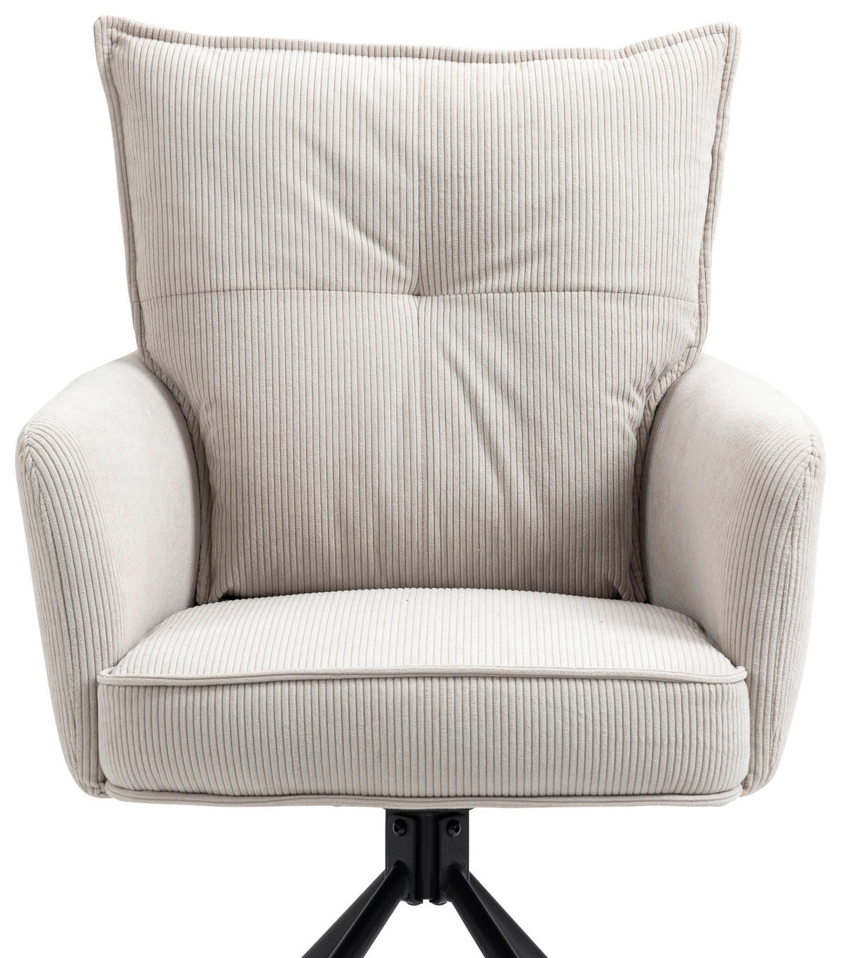 ARMLEHNSTUHL  in Eisen Cord  - Beige, Design, Textil/Metall (60/95/67cm) - Novel