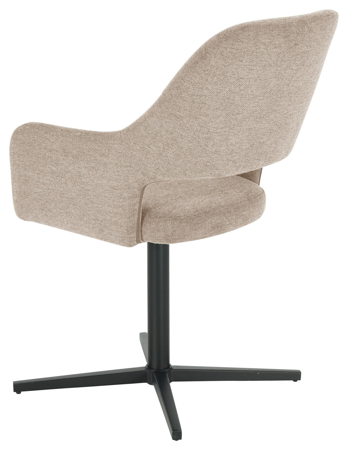 ARMLEHNSTUHL  in Eisen Leinenoptik  - Taupe/Schwarz, MODERN, Holz/Textil (56/86/63cm) - MID.YOU