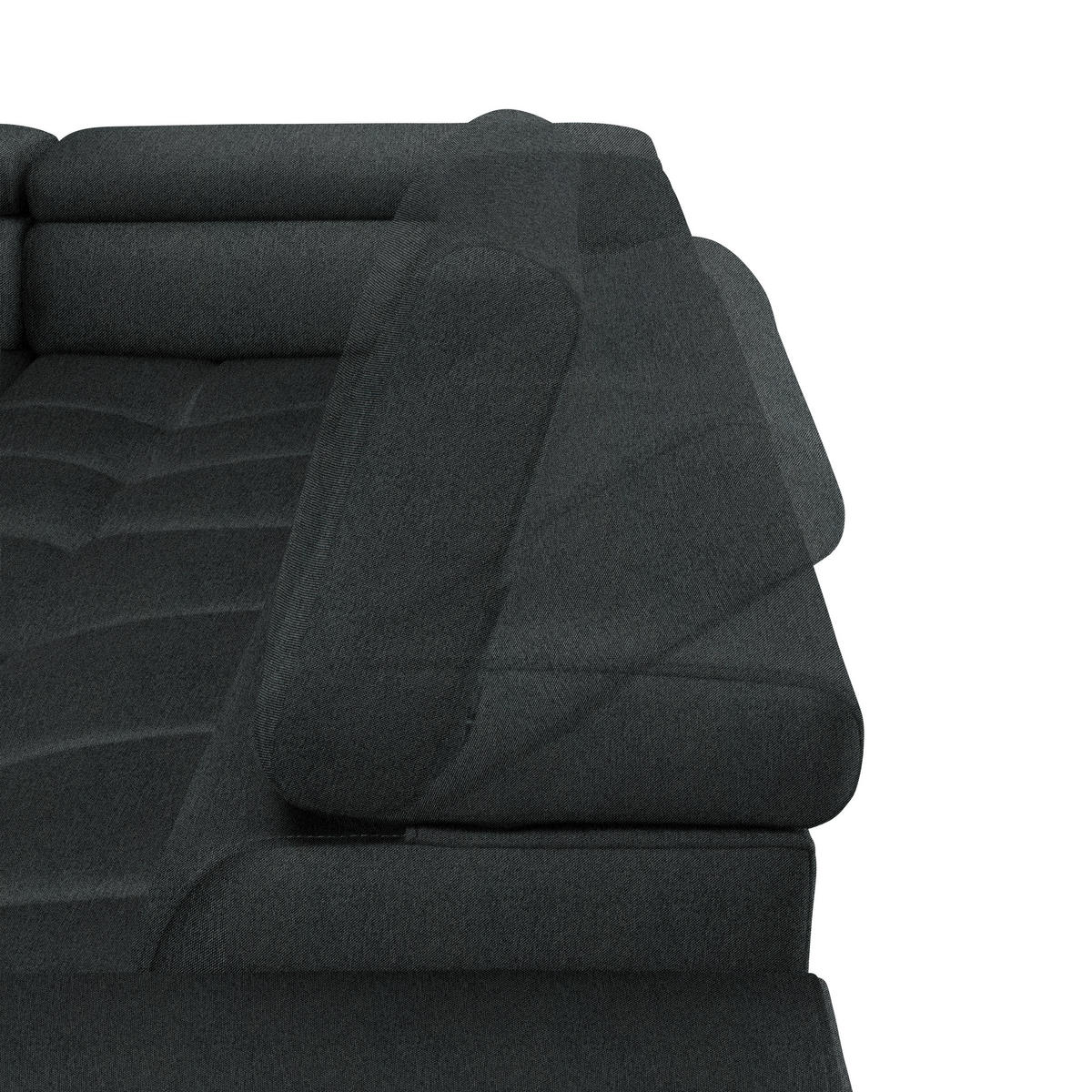 ECKSOFA in Webstoff Graphitfarben  - Schwarz/Graphitfarben, Design, Textil/Metall (216/300cm) - Welnova