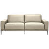 2,5-SITZER in Echtleder Creme  - Creme/Schwarz, Design, Leder/Metall (200/102/92cm) - Johann Jakob