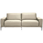 2,5-SITZER in Leder Creme  - Creme/Schwarz, Design, Leder/Metall (200/102/92cm) - Johann Jakob