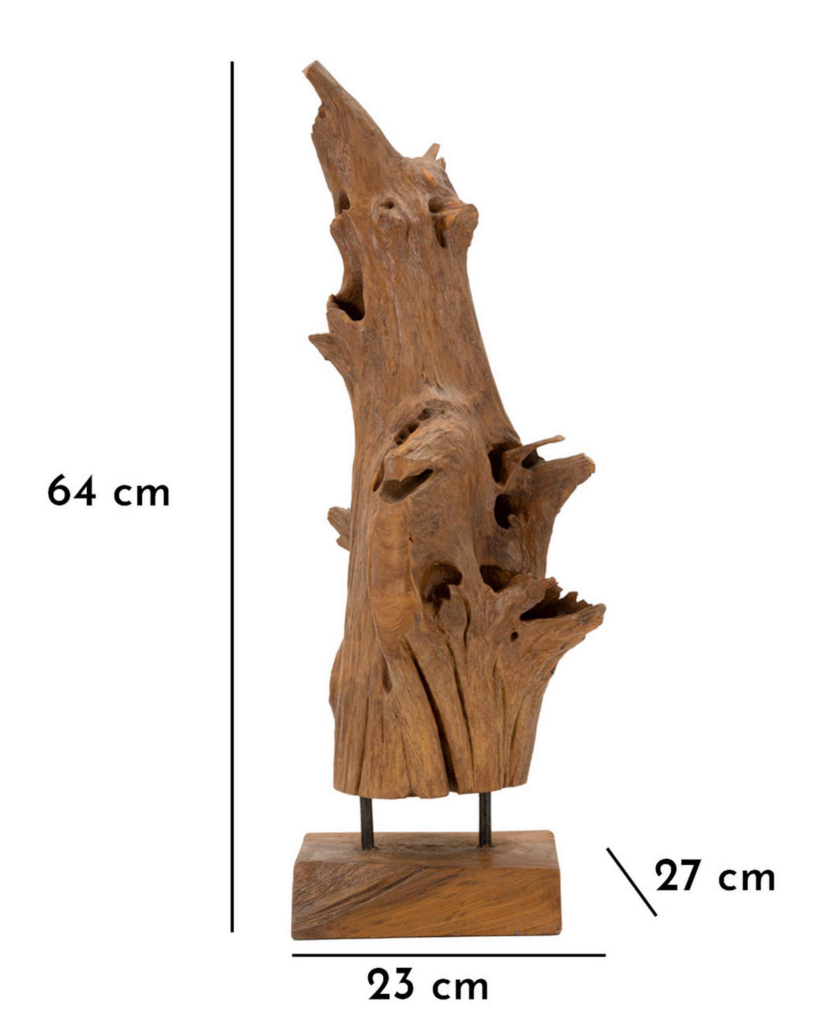 SKULPTUR - Braun, Basics, Holz (23/64/27cm)
