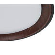 DECKENLEUCHTE 40/7 cm  - Walnussfarben/Schwarz, Trend, Kunststoff/Metall (40/7cm) - Novel