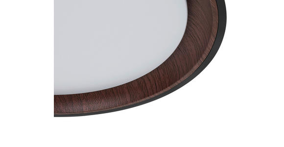 DECKENLEUCHTE 40/7 cm  - Walnussfarben/Schwarz, Trend, Kunststoff/Metall (40/7cm) - Novel