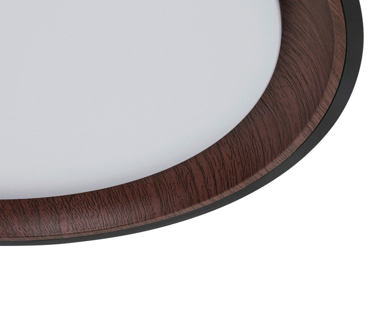 DECKENLEUCHTE  40/7 cm    - Walnussfarben/Schwarz, Trend, Kunststoff/Metall (40/7cm) - Novel