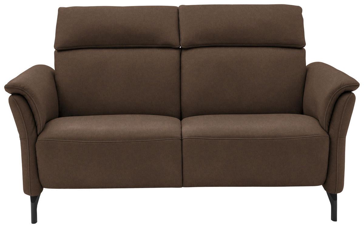 2-SITZER-SOFA  in Echtleder Braun   - Schwarz/Braun, KONVENTIONELL, Leder/Metall (178/103/92cm) - Dieter Knoll