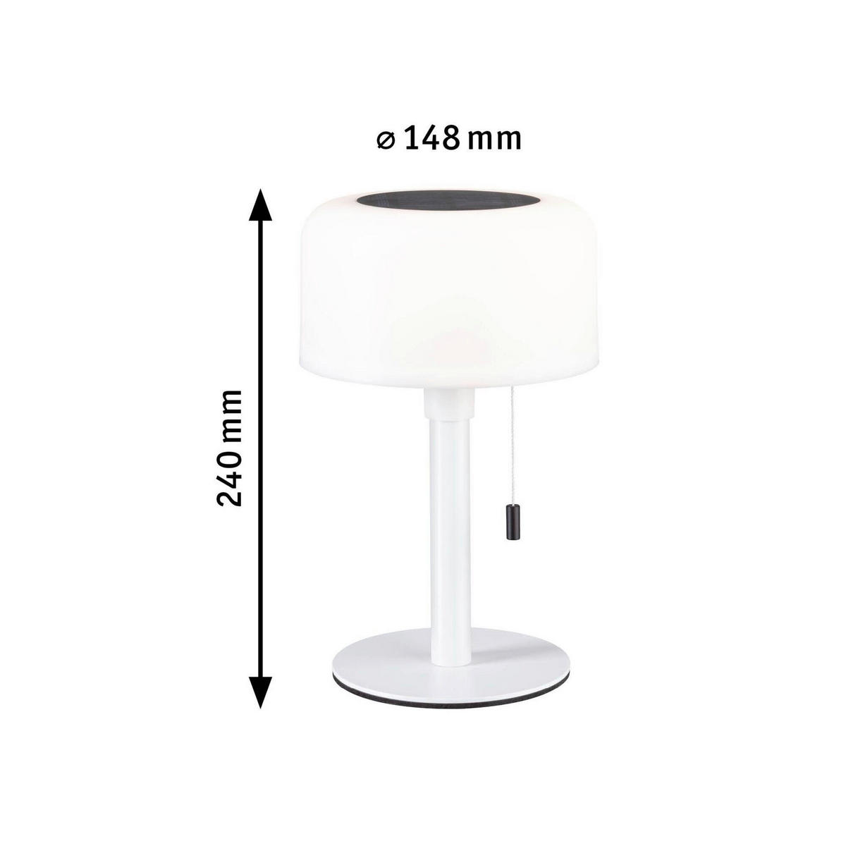 SOLARLEUCHTE Bartja 14,8/24,0 cm   - Weiß, Basics, Kunststoff/Metall (14,8/24,0cm) - Paulmann