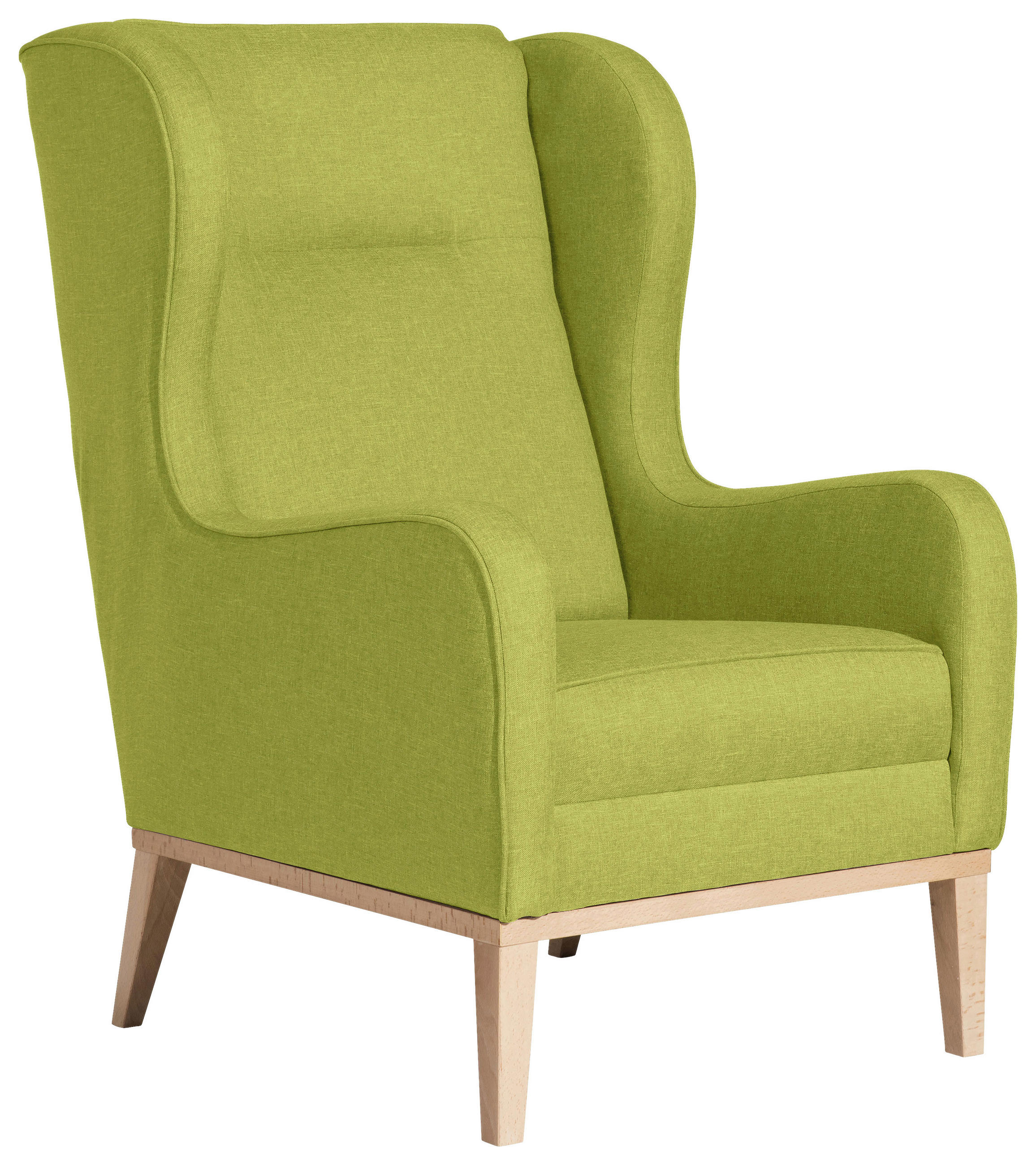 OHRENSESSEL Lesesessel Flachgewebe Hellgrün  - Naturfarben/Hellgrün, KONVENTIONELL, Holz/Textil (66/104/78cm) - Max Winzer