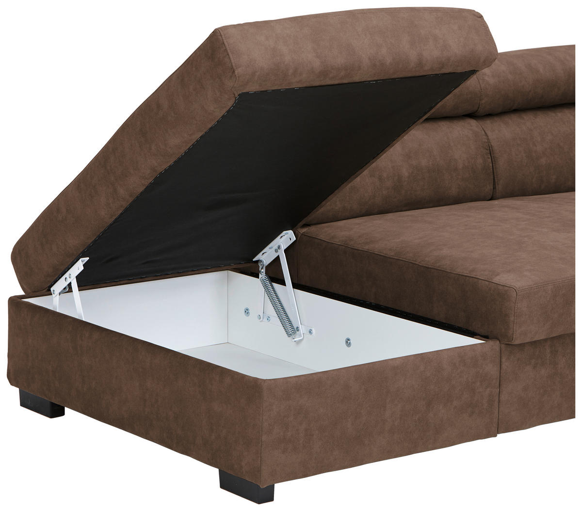 ECKSOFA Braun Lederlook  - Schwarz/Braun, Design, Kunststoff/Textil (230/263cm) - Hom`in