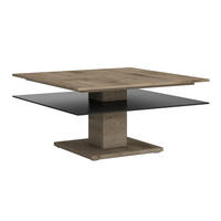 COUCHTISCH in Holz, Glas 90/90/46 cm  - Eichefarben/Anthrazit, Design, Glas/Holz (90/90/46cm) - Voglauer