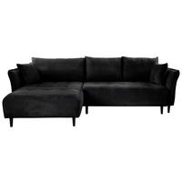 ECKSOFA in Chenille Schwarz  - Schwarz, Konventionell, Holz/Textil (160/290cm) - MID.YOU