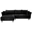ECKSOFA Schwarz Chenille - Schwarz, KONVENTIONELL, Holz/Textil (160/290cm) - Carryhome