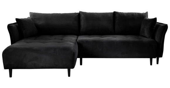 ECKSOFA Schwarz Chenille - Schwarz, KONVENTIONELL, Holz/Textil (160/290cm) - Carryhome
