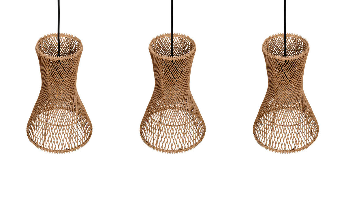 HÄNGELEUCHTE 75/20/150 cm   - Schwarz/Braun, LIFESTYLE, Papier (75/20/150cm)