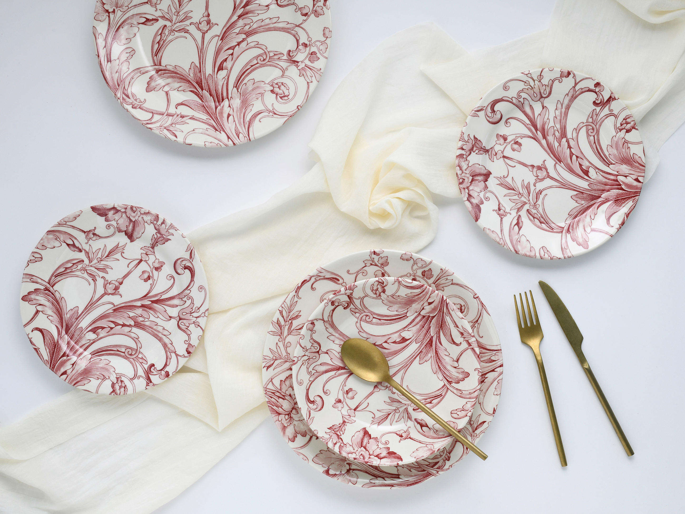 TAFELSERVICE Venecia Blue 18-teilig  - Altrosa/Weiß, Basics, Keramik - Creatable