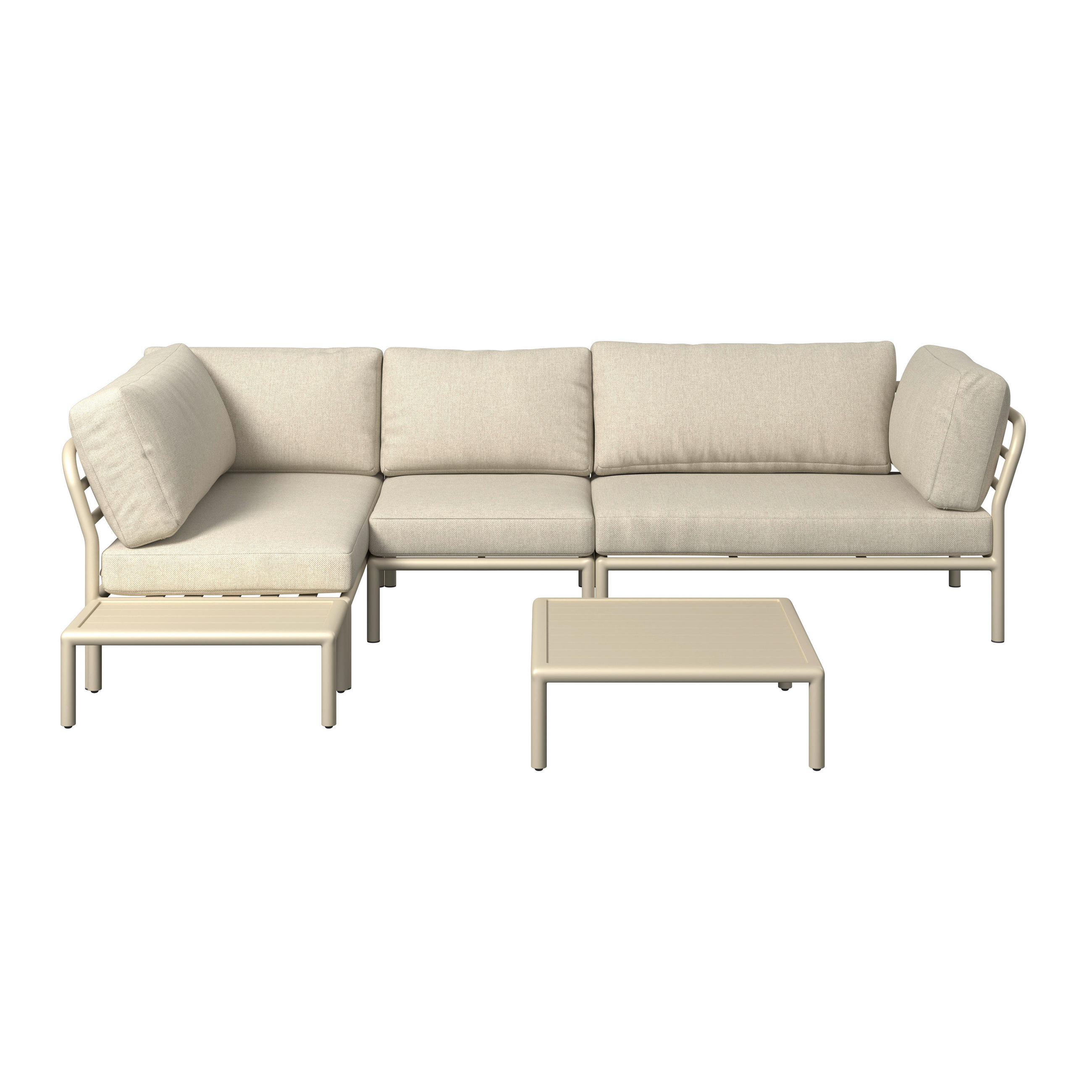 LOUNGEGARNITUR 169/289 cm Aluminium  - Sandfarben/Beige, Design, Textil/Metall (169/289cm) - Amatio