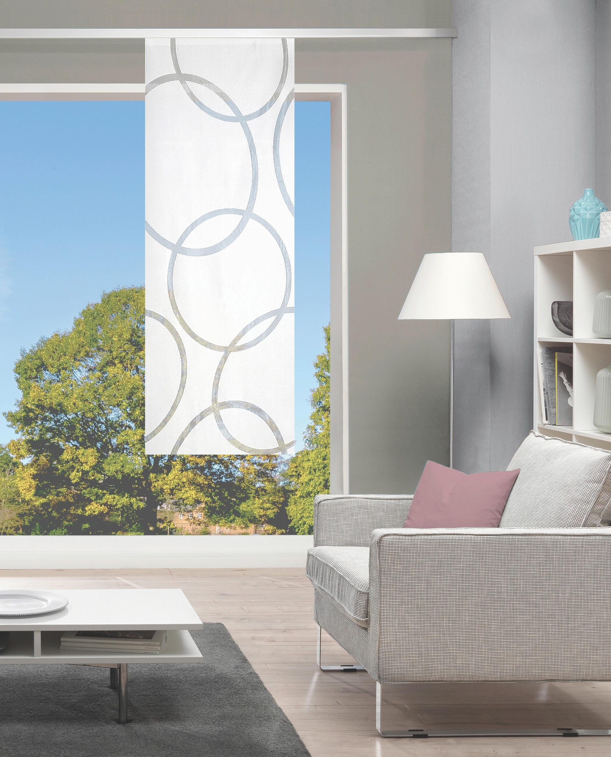 FLÄCHENVORHANG   blickdicht   57/175 cm  - Weiß, Basics, Textil (57/175cm)