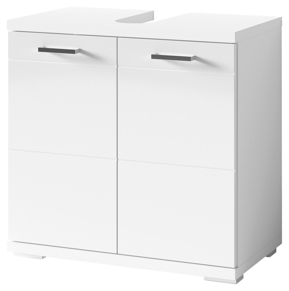 WASCHBECKENUNTERSCHRANK 60/59/31,5 cm  - Chromfarben/Weiß Hochglanz, MODERN, Holzwerkstoff/Kunststoff (60/59/31,5cm) - MID.YOU