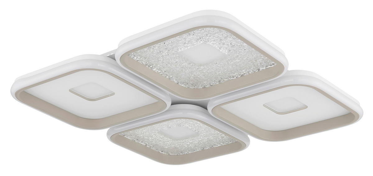 LED-DECKENLEUCHTE 54/54/7,8 cm   - Sandfarben/Klar, Design, Kunststoff/Metall (54/54/7,8cm) - Globo