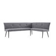 ECKBANK 210/170 cm  in Grau  - Schwarz/Grau, Design, Textil/Metall (210/170cm) - Hom`in