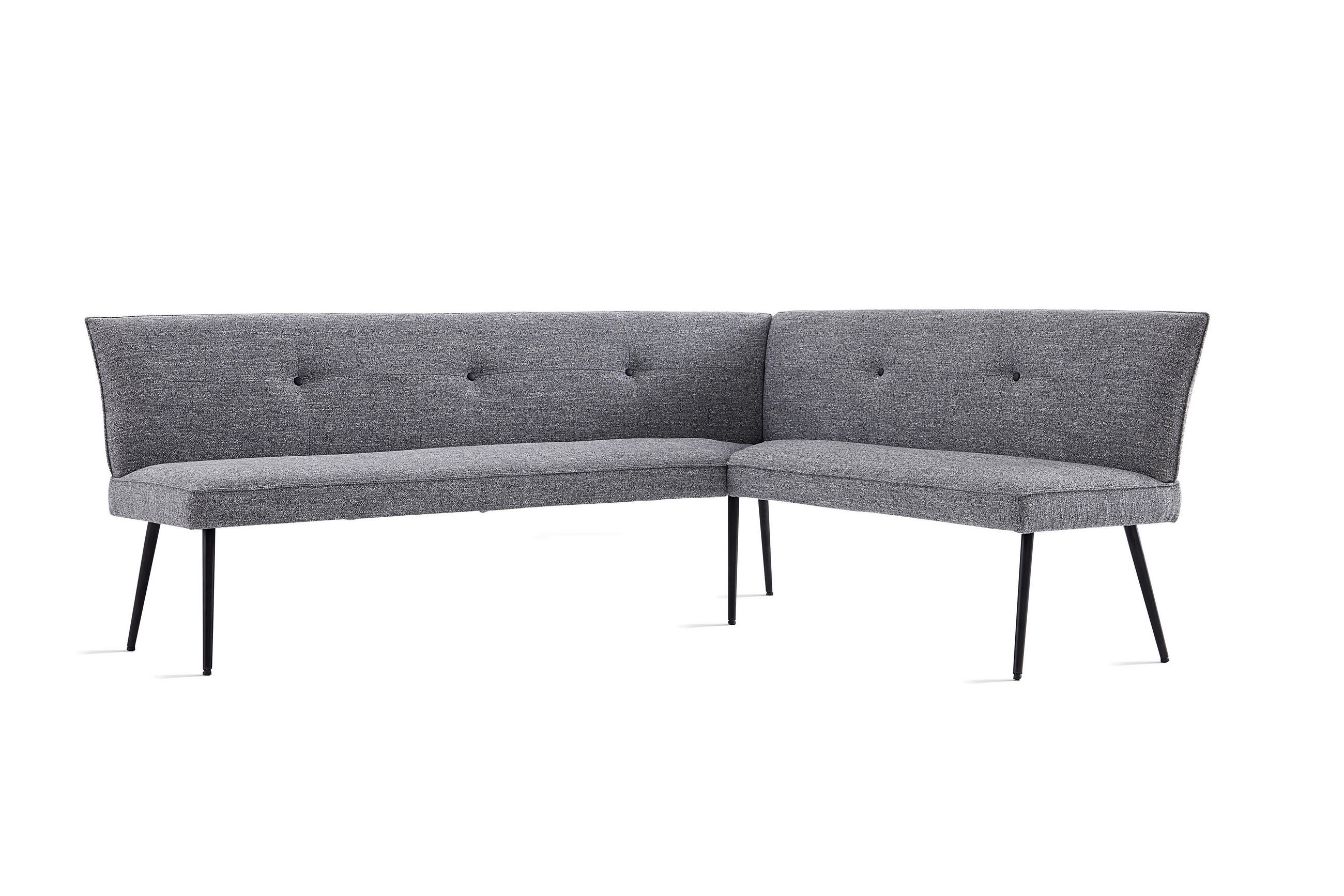 ECKBANK 210/170 cm  in Grau  - Schwarz/Grau, Design, Textil/Metall (210/170cm) - Hom`in