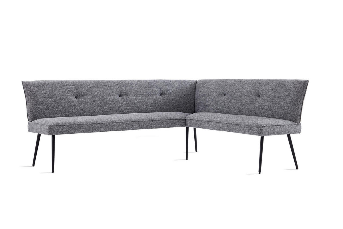 ECKBANK 210/170 cm  in Grau  - Schwarz/Grau, Design, Textil/Metall (210/170cm) - Hom`in