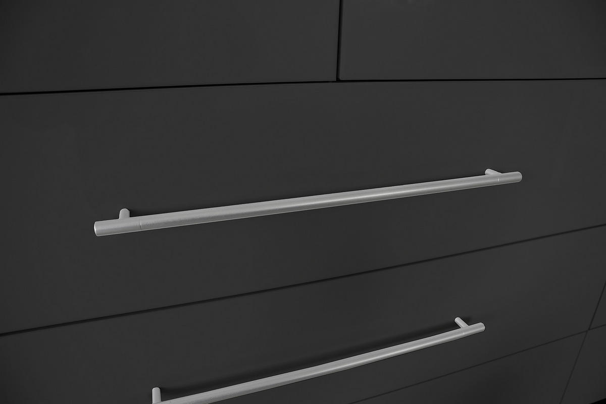 GARDEROB MED GÅNGJÄRN 244/218,6/59,4 cm 5-dörrar - aluminiumfärg/antracit högglans, Klassisk, metall/trämaterial (244/218,6/59,4cm) - Best Price