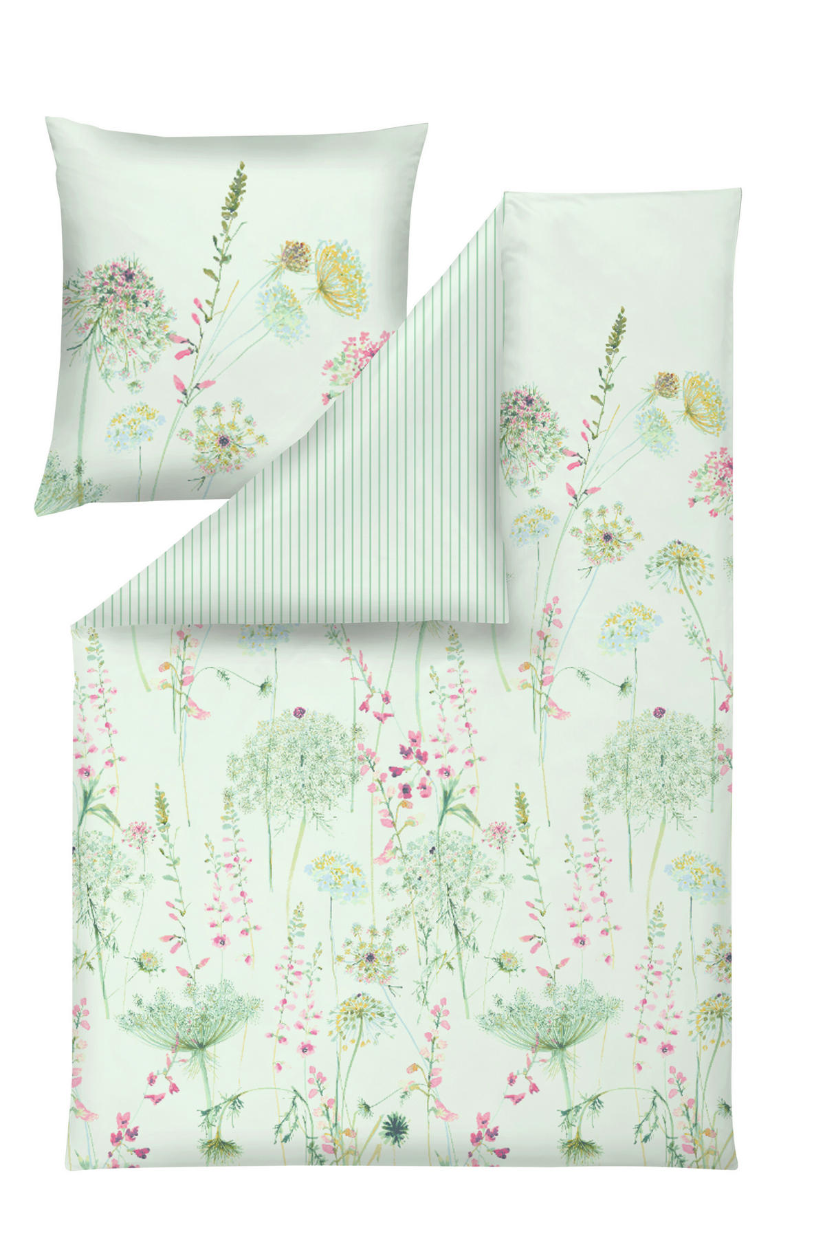 BETTWÄSCHE Impulse Makosatin 135/200 cm  - Grün, Design, Textil (135/200cm) - Estella